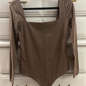 Nuuds Light Brown Long Sleeve Bodysuit
